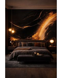 D0066 BLACK GOLD - UV MARBLE PANEL - Interior Decor Tile - 290*122cm